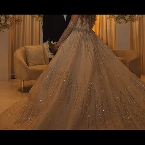 Sparkling Champagne/Ivory Wedding Dress